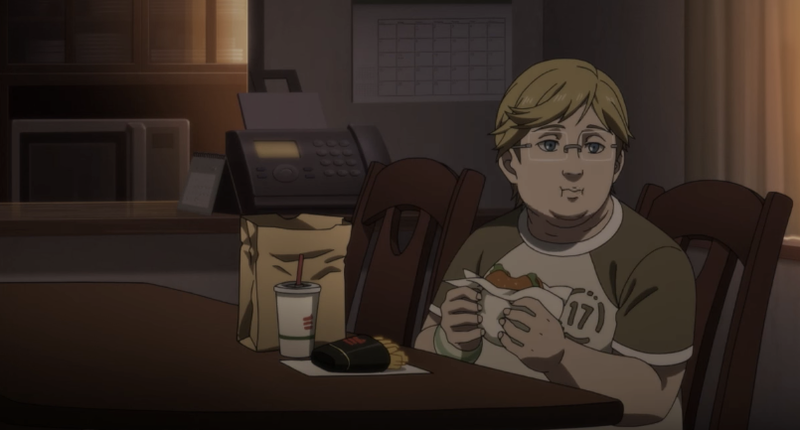 Prompto’s parents always appear to be at work. He ends up eating fast food alone.